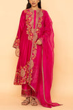 Petticoat Lane Pink paisley embroidered kurta set Online Shopping