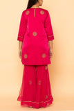 Taar Pink peacock embroidered gharara set Online Shopping