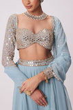 Vvani by Vani Vats Powder blue mirror embroidery sharara set Online Shopping