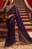 Seema Thukral Purple embellished choli and sari set Online Shopping