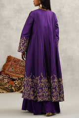 Kapda Dori Purple floral embroidered jacket sharara set Online Shopping