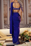 Nidhika Shekhar Purple floral embroidered pre-draped sari set Online Shopping