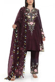 Payal Singhal Purple floral embroidery kurta set Online Shopping