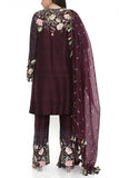 Payal Singhal Purple floral embroidery kurta set Online Shopping