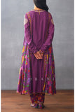 Torani Purple floral print embroidered kurta set Online Shopping