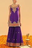 Sheetal Batra Purple kirandori embroidered gharara set Online Shopping