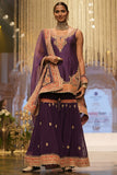 Sheetal Batra Purple kirandori embroidery gharara set Online Shopping