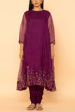 Taar Purple lotus embroidered kurta set Online Shopping