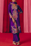 Mrunalini Rao Purple paisley embroidered kurta set Online Shopping