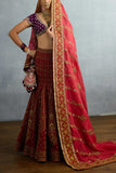 Torani Red dabka embroidered lehenga set Online Shopping