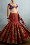 Torani Red dabka embroidered lehenga set Online Shopping