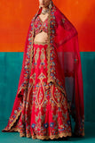 Aman Takyar Red embroidered lehenga set Online Shopping