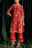 Chandrima Red floral embroidered kurta set Online Shopping