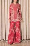 Sanya Gulati Red floral embroidered kurta set Online Shopping