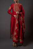 Rohit Bal Red floral embroidery kurta set Online Shopping