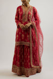 Gopi Vaid Red floral print embroidered sharara set Online Shopping