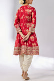 Gopi Vaid Red floral printed embroidered kurta set Online Shopping