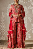 Ridhi Mehra Red floral printed kurta and sharara set Online Shopping