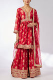 Gopi Vaid Red floral printed sharara set Online Shopping