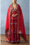 Torani Red floral printed sharara set Online Shopping