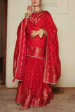 Safaa Red paisley woven gharara set Online Shopping