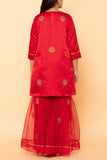 Taar Red peacock embroidered gharara set Online Shopping