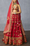 Torani Red spade embroidered lehenga set Online Shopping