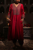 House of AAS Reddish pink embroidered overlap kurta set Online Shopping