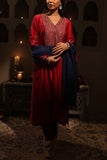 House of AAS Reddish pink embroidered overlap kurta set Online Shopping