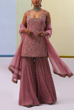 Sue Mue Rose pink embellished gharara set Online Shopping