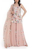 Payal Singhal Rose pink floral embroidered kurta set Online Shopping