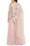 Payal Singhal Rose pink floral embroidered kurta set Online Shopping