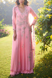 Dolly J Rose pink floral embroidered kurta sharara set Online Shopping