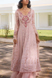 Dolly J Rose pink paisley embroidery kurta sharara set Online Shopping