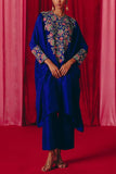 Mrunalini Rao Royal blue floral embroidered kurta set Online Shopping