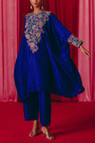 Mrunalini Rao Royal blue floral embroidered kurta set Online Shopping