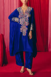 Mrunalini Rao Royal blue paisley embroidered kurta set Online Shopping