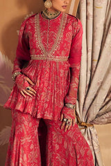 Ridhi Mehra Royal fuchsia floral printed gharara set Online Shopping