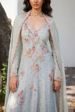 Dolly J Sage green floral embroidery kurta sharara set Online Shopping