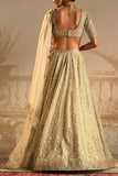 Ridhi Mehra Silver green floral embroidery lehenga set Online Shopping