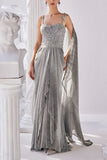 Mandira Wirk Silver ombre embellished drape sari gown Online Shopping