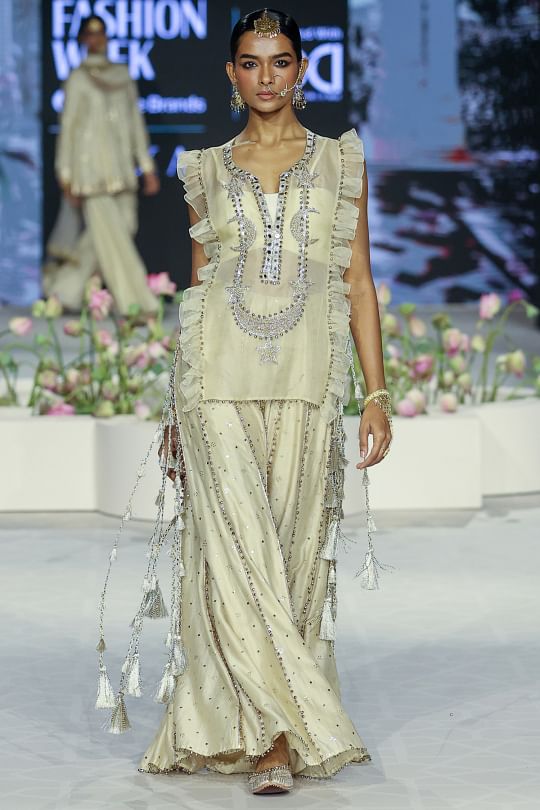 Payal Singhal Stone embroidered overlay and sharara set Online Shopping