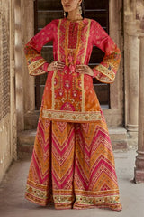 Kalista Tangerine printed sharara set Online Shopping