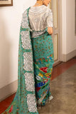 Saksham and Neharicka Teal floral printed sari set Online Shopping