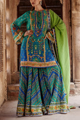 Kalista Tiffany and cobalt blue sharara set Online Shopping