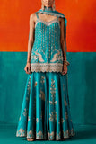 Aman Takyar Turquoise embroidered sharara set Online Shopping