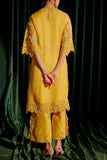 Chandrima Yellow floral embroidery kurta set Online Shopping