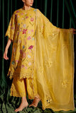 Chandrima Yellow floral embroidery kurta set Online Shopping