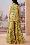 Aneesh Agarwaal Pret Yellow floral printed jacket and sharara set Online Shopping