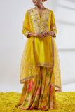 Gopi Vaid Yellow floral printed sharara set Online Shopping